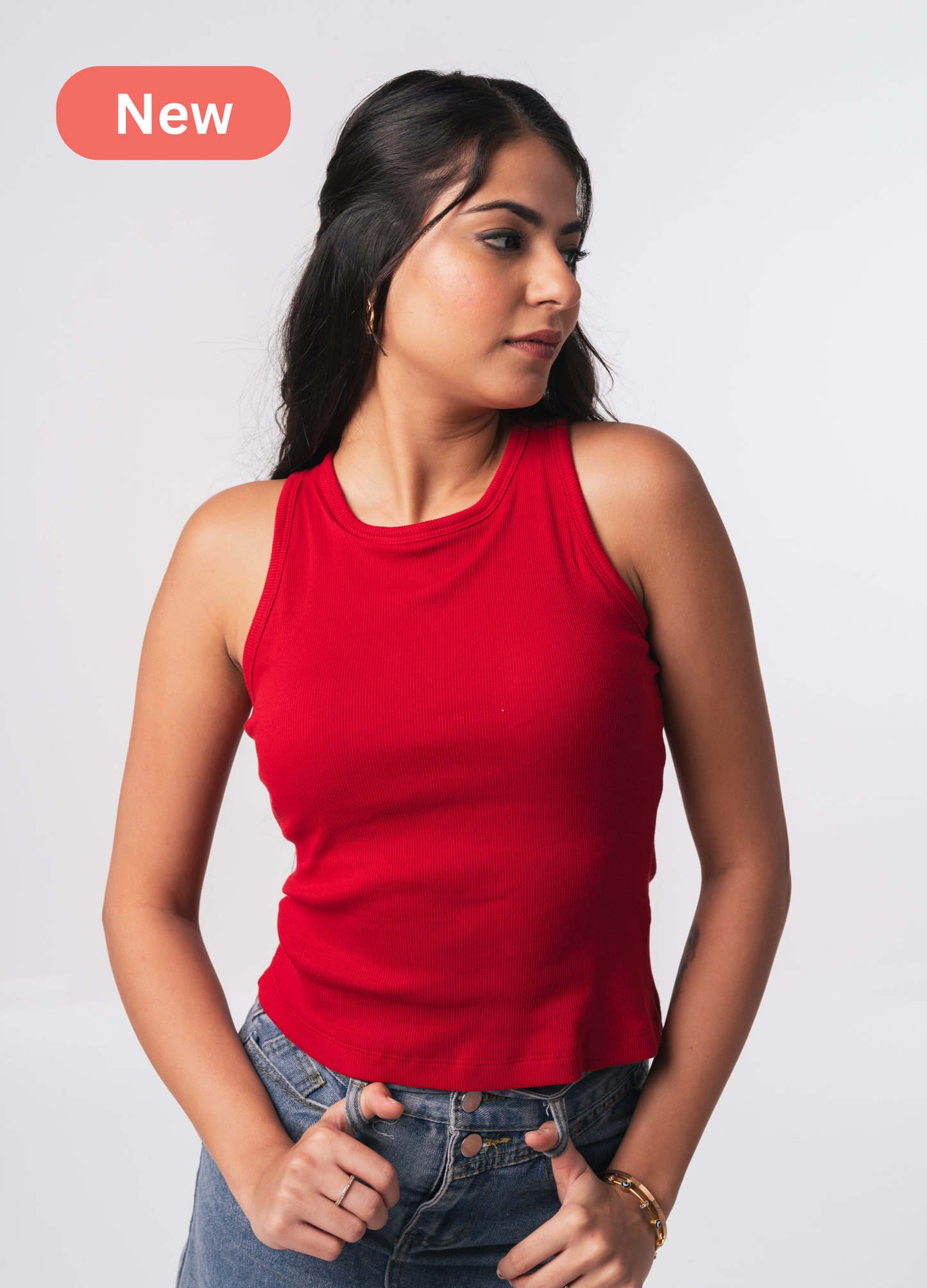 Ribbed Brami (Full Length) - Scarlet Red