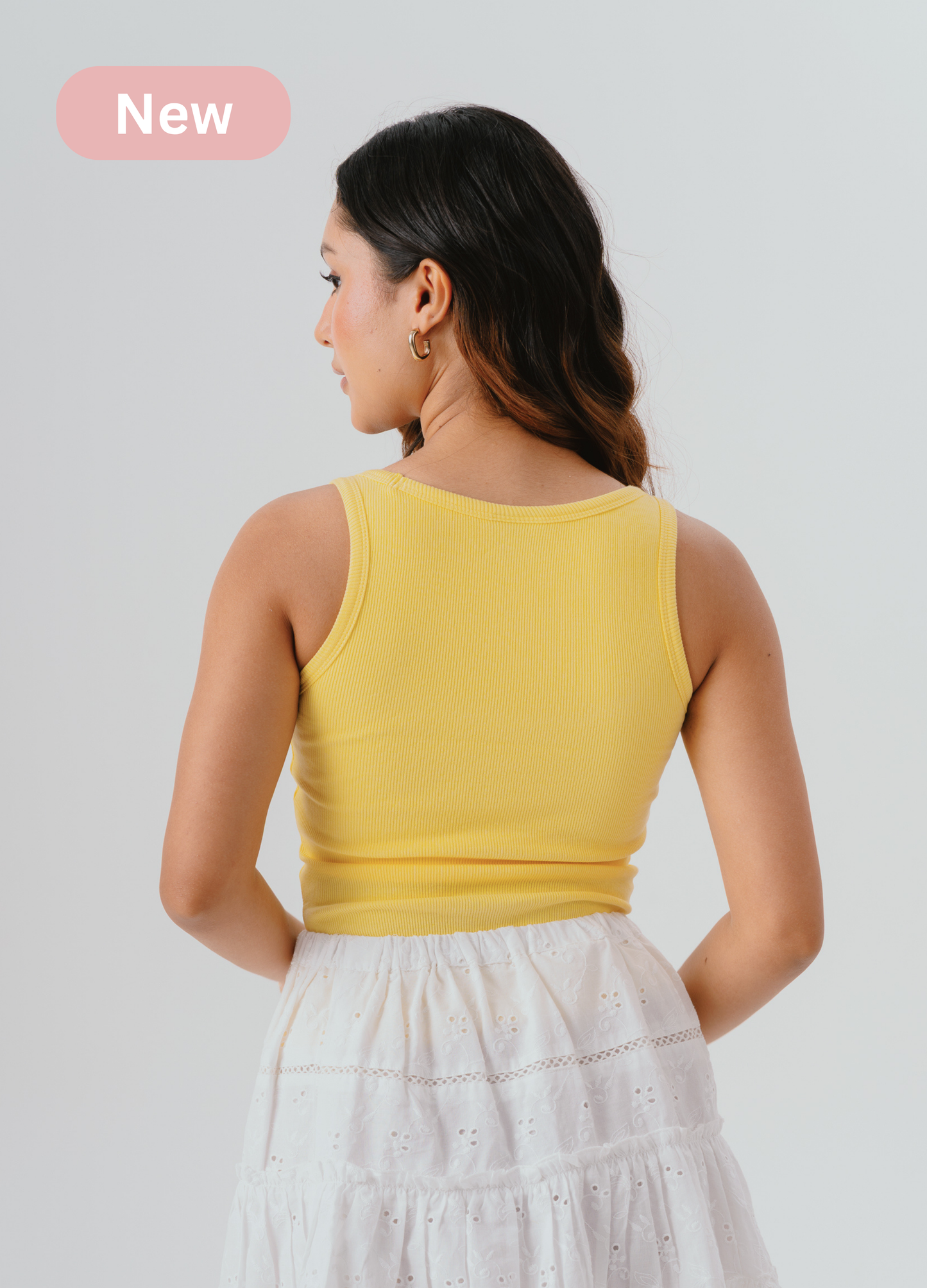 Scoop Neck Braless Tank (Full Length) - Butter Yellow