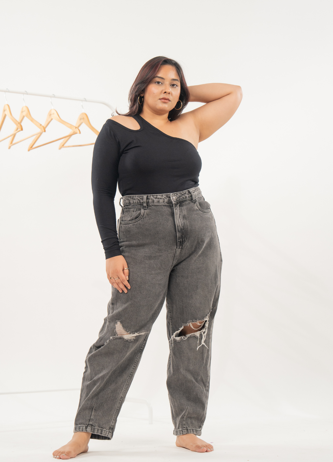 One-Shoulder Brami - White, Black, Maroon