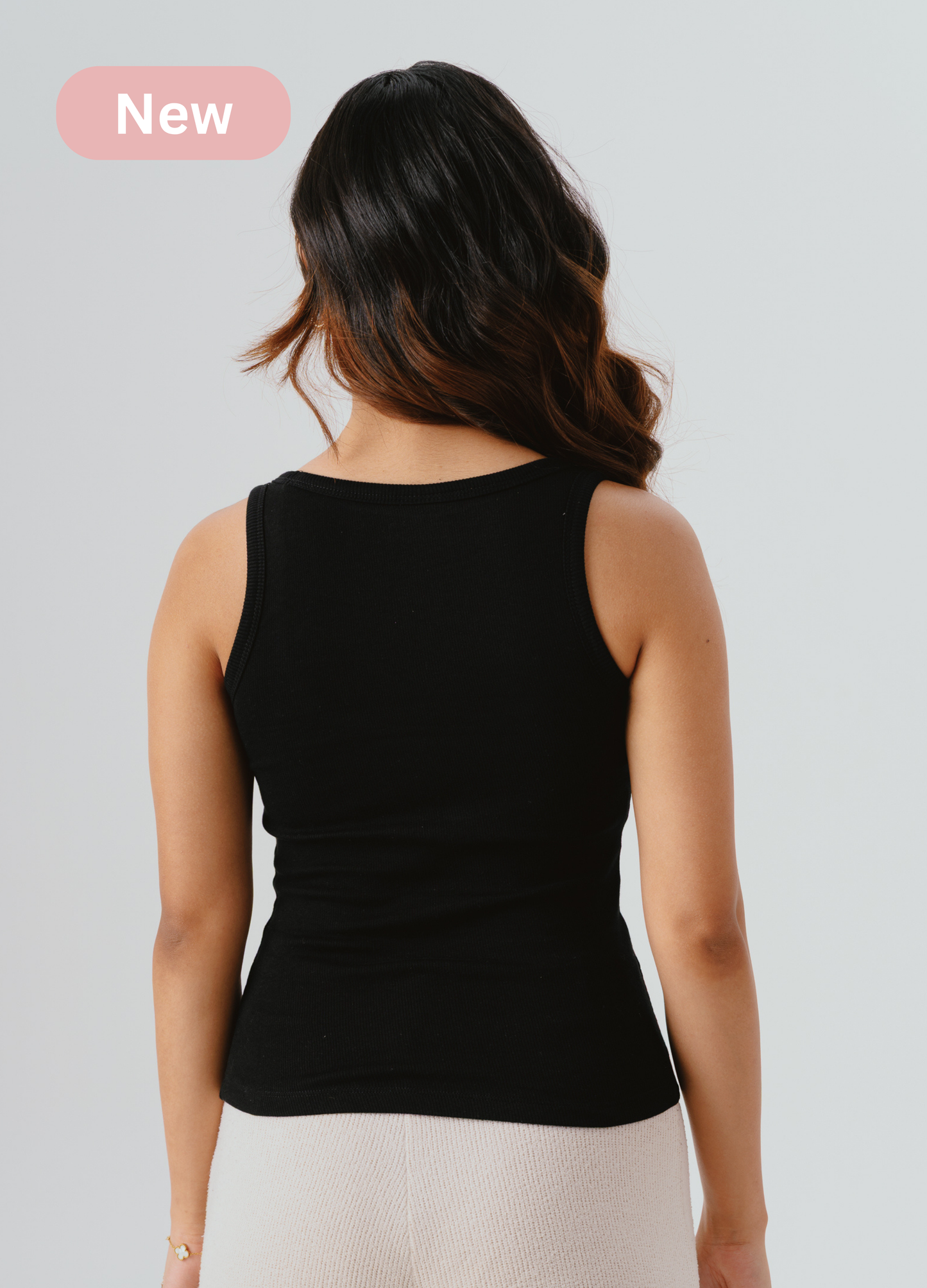 Scoop Neck Braless Tank (Full Length) - Midnight Black