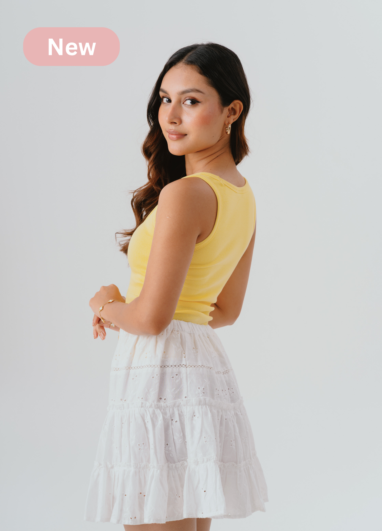 Scoop Neck Braless Tank (Full Length) - Butter Yellow