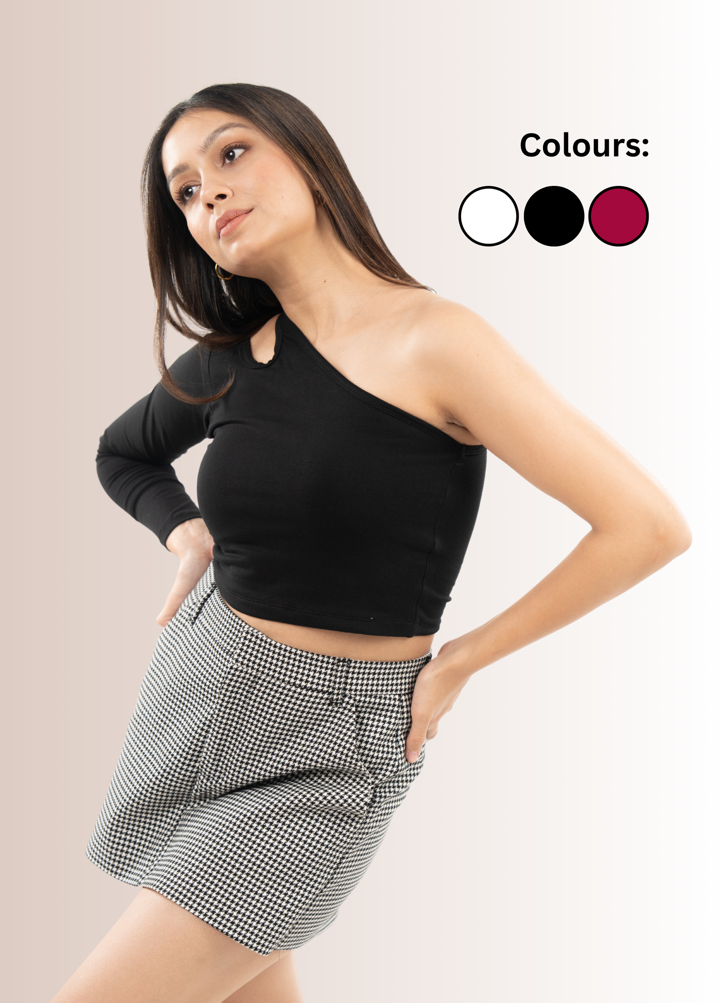 One-Shoulder Brami - White, Black, Maroon