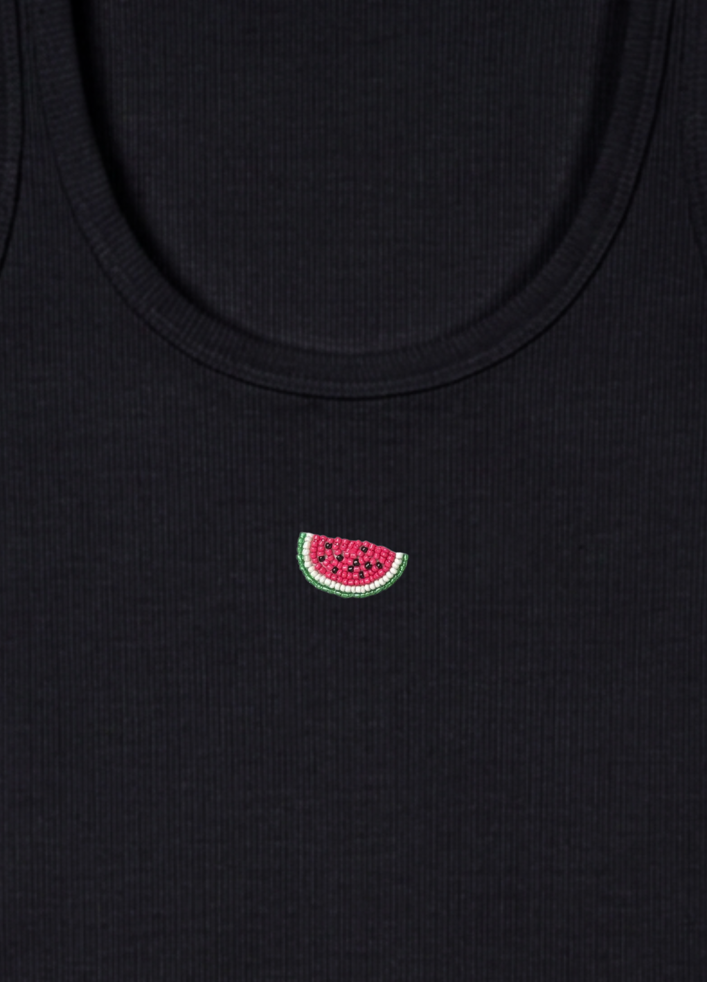 Watermelon Scoop Neck Braless Tank (Full Length) - Midnight Black