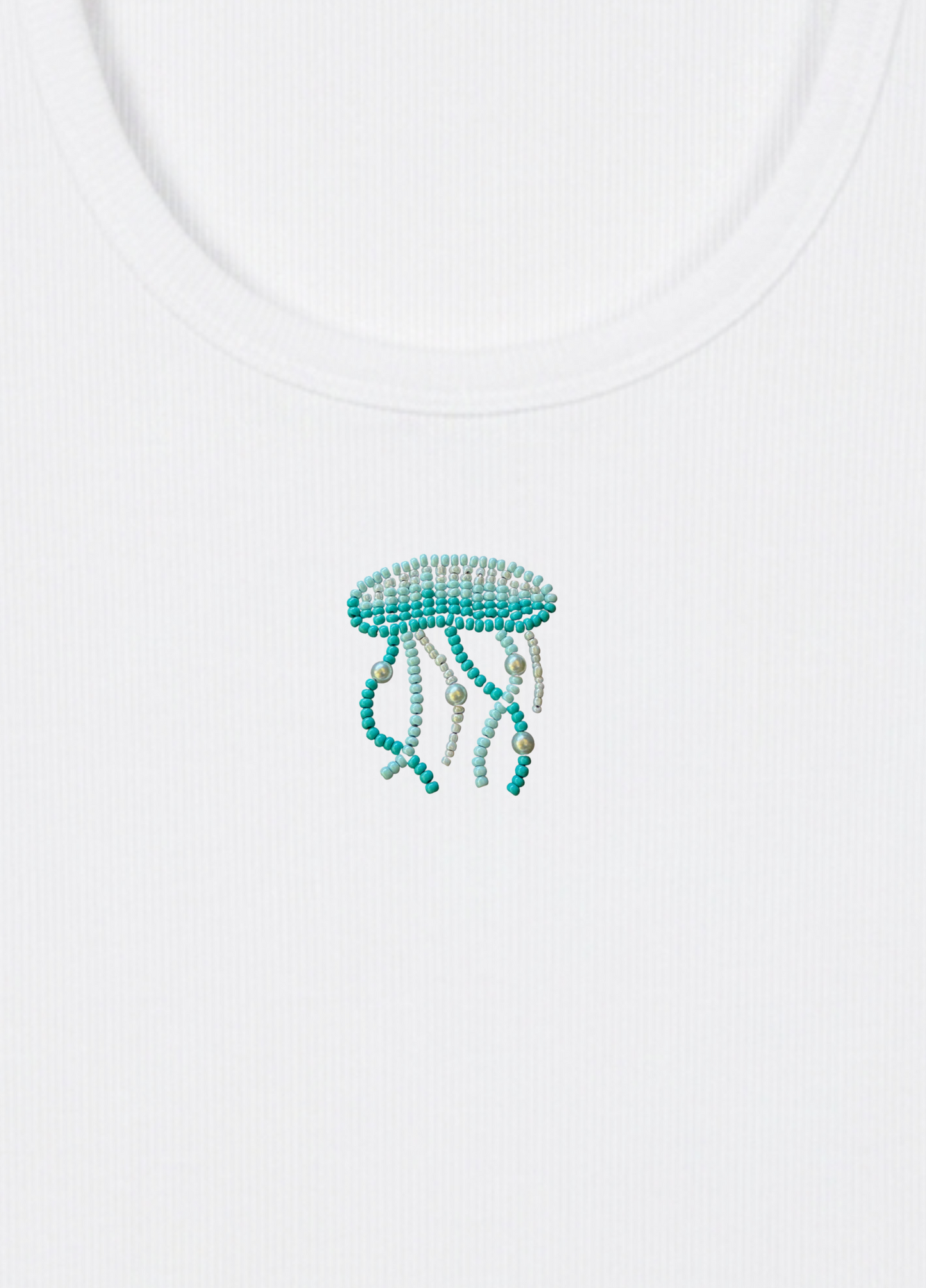Jellyfish Scoop Neck Tank (Braless) - Fairy White