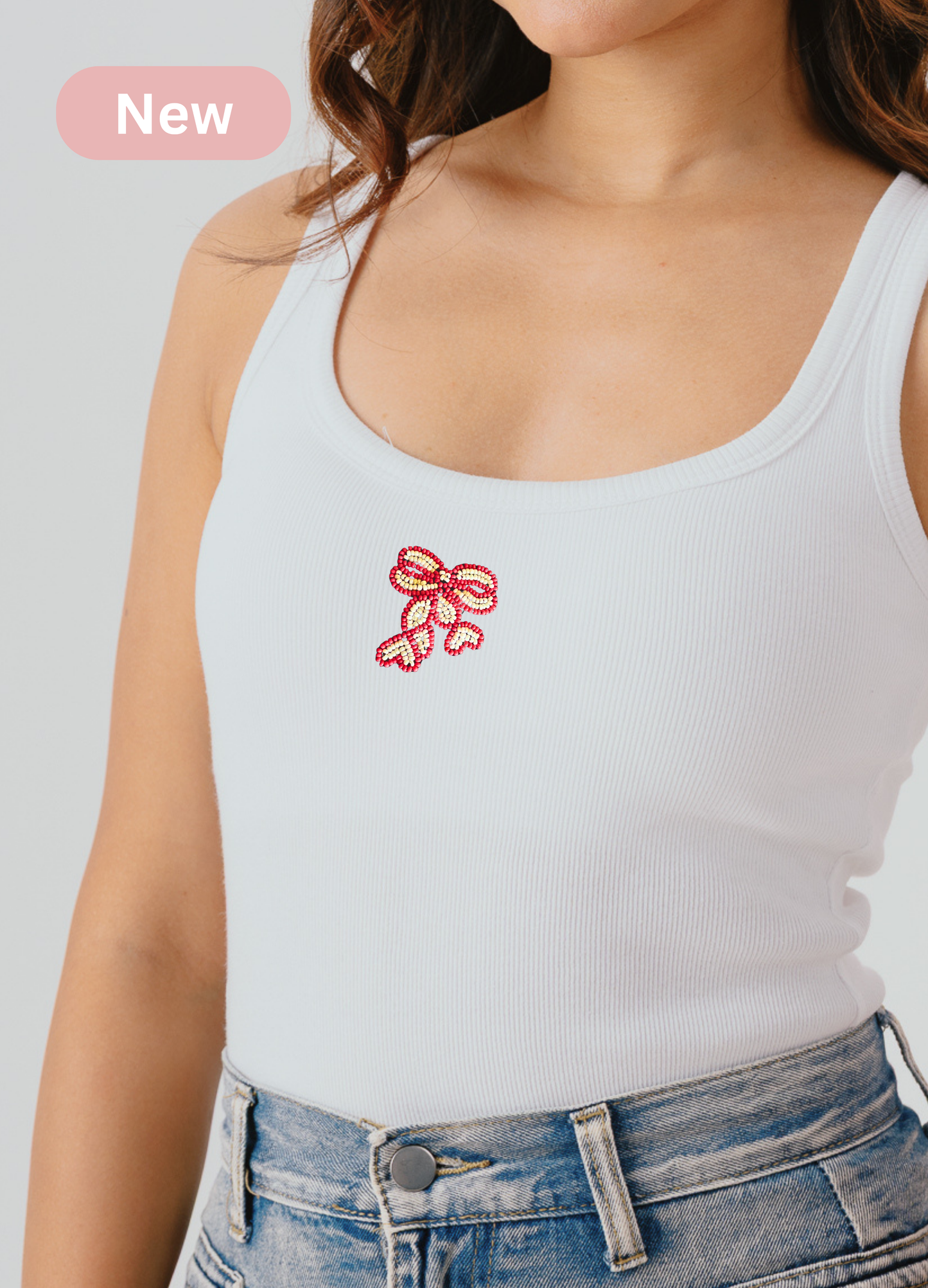 Scoop Neck Braless Tank (Full Length) - Fairy White