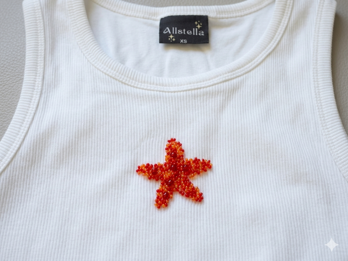 Starfish Scoop Neck Tank (Braless) - Fairy White