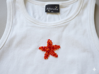 Starfish Scoop Neck Tank (Braless) - Fairy White
