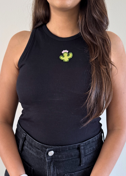 Cactus Braless Tank (Full Length) - Midnight Black