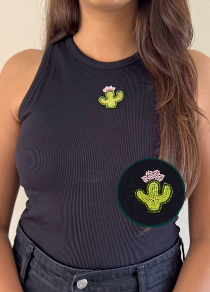 Cactus Braless Tank (Full Length) - Midnight Black