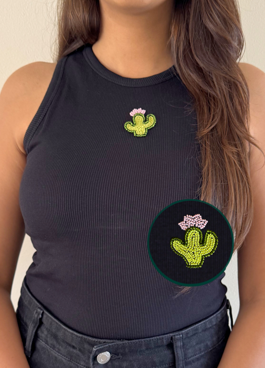 Cactus Braless Tank (Full Length) - Midnight Black