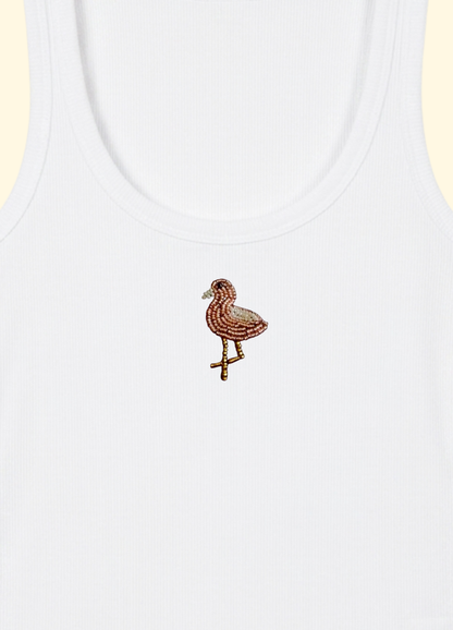 Flamingo Scoop Neck Tank (Braless) - Fairy White