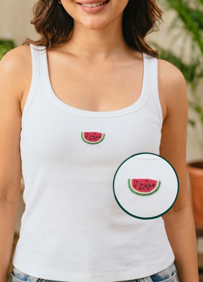 Scoop Neck Braless Tank (Full Length) - Fairy White